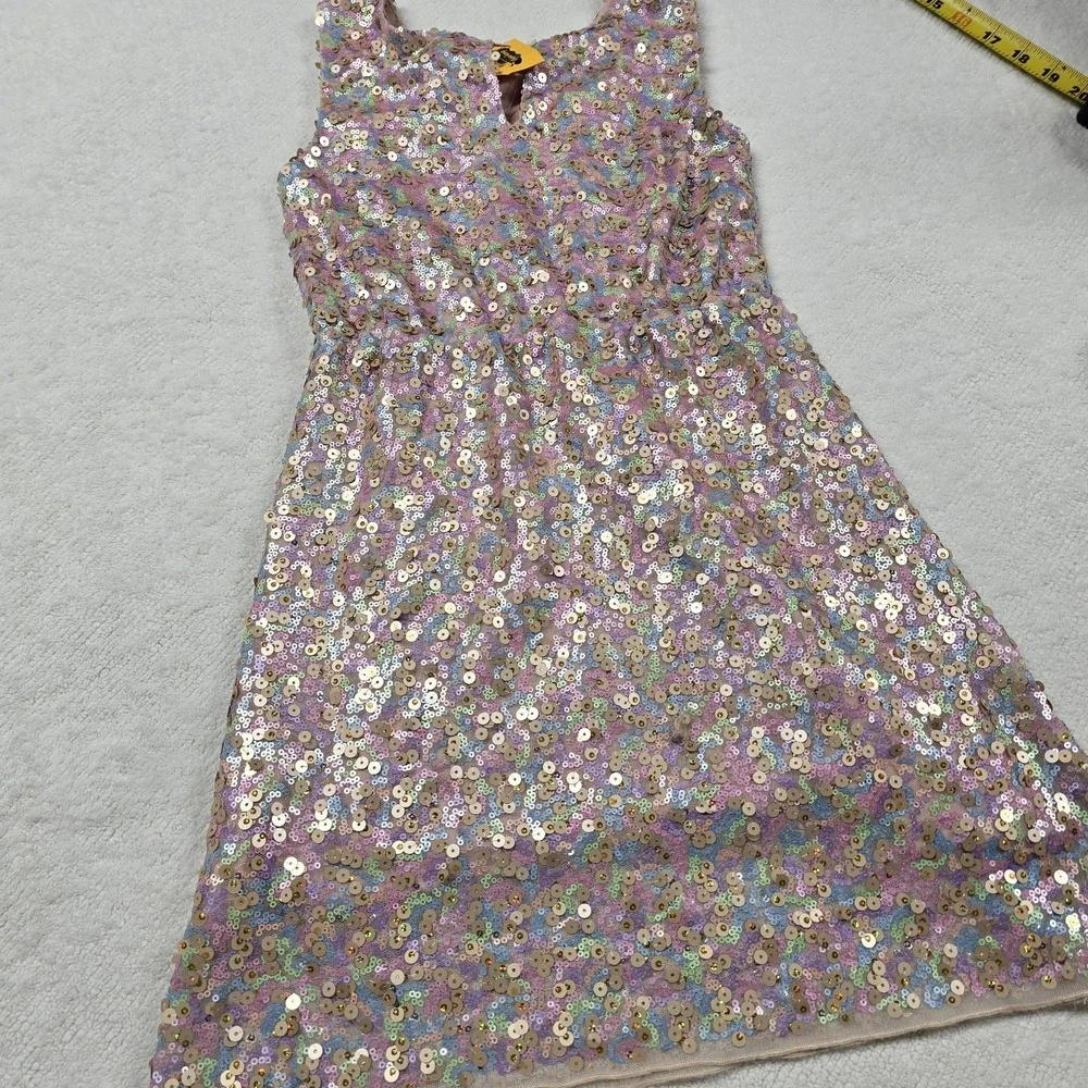 Peek Girls Sequin Dress Size M 8 Pastel Multicolor‎ Sparkly Party Holiday...